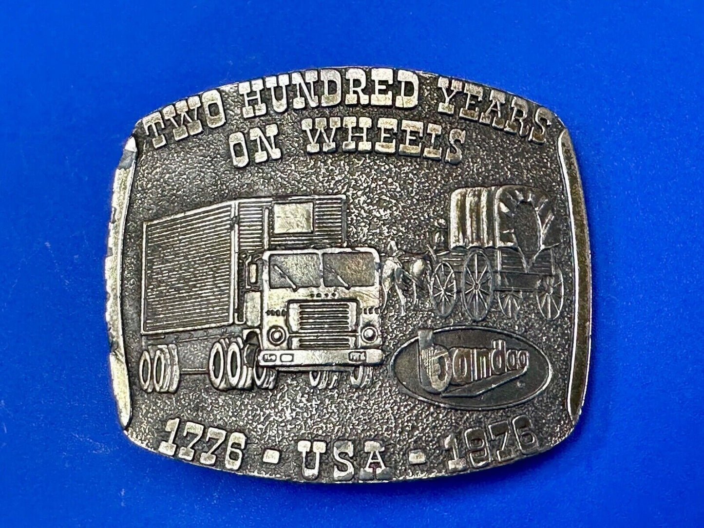 Bandog 200 years on wheels Semi Wagon Bicentennial belt buckle by Lewis Buckles