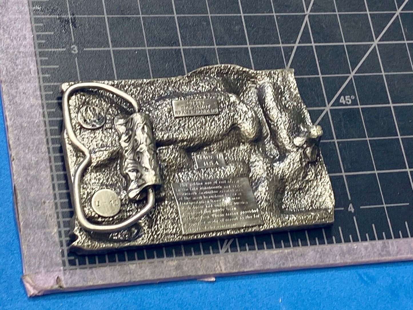 Vintage 1988 Train Locomotive Under Bridge Railroad Bergamot U41 Belt Buckle