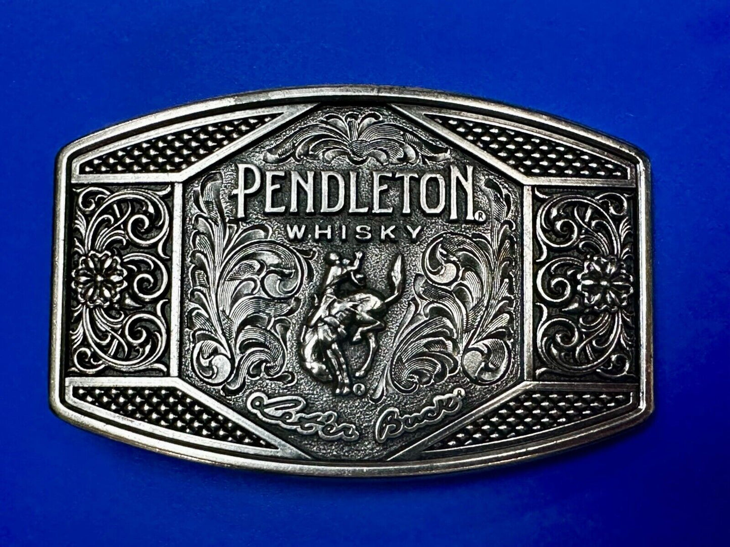 2022 Pendleton whiskey Let'er Buck Rodeo Cowboy Belt Buckle Montana Silversmiths