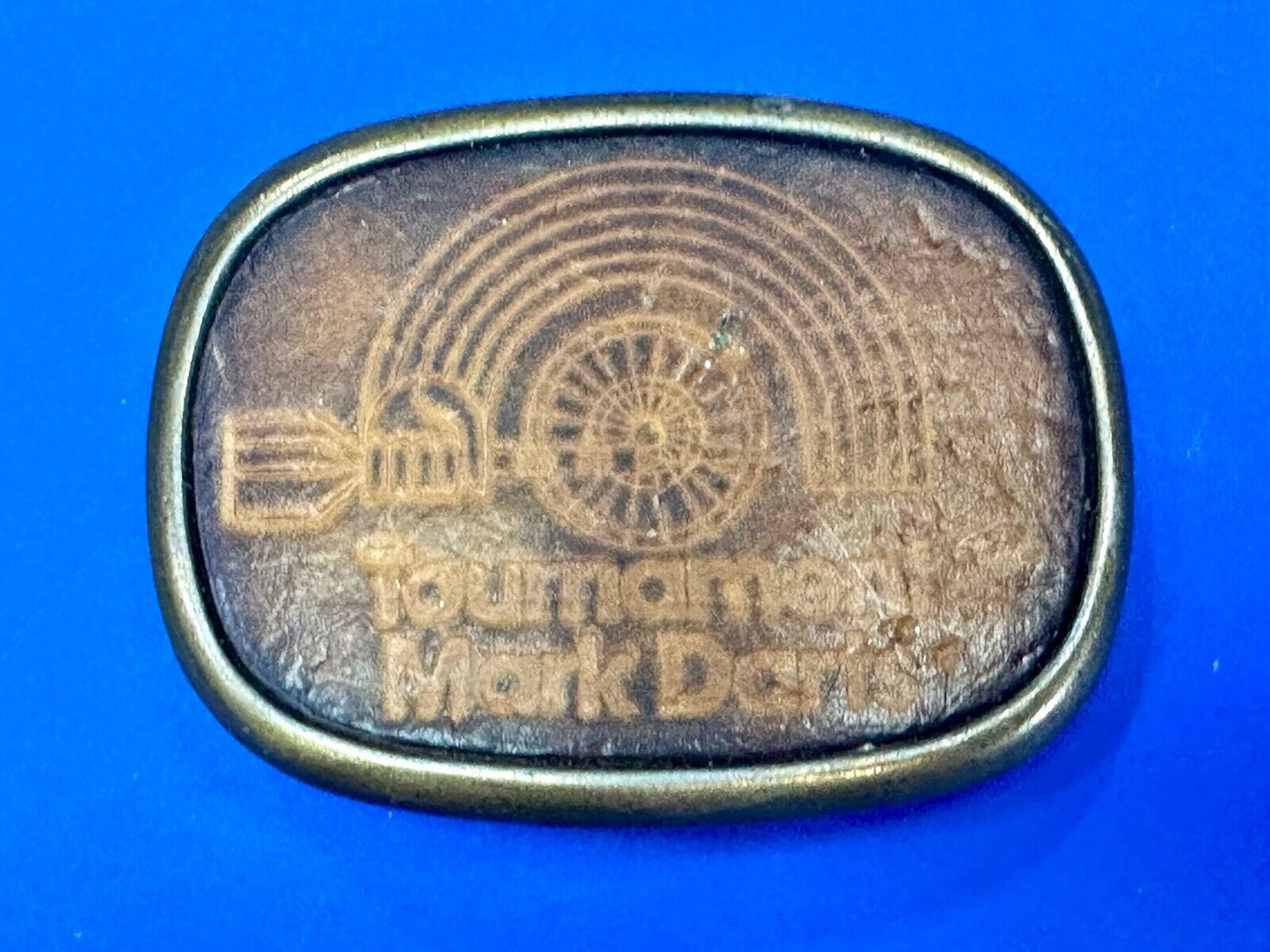 Tournament Mark Darts Leather & Metal Dart board game Belt Buckle