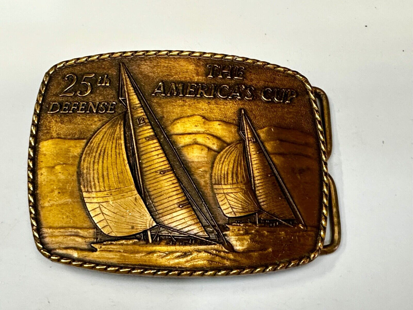 The Americas Cup 25th Defense Solid Bronze Historic Providence Mint Belt Buckle