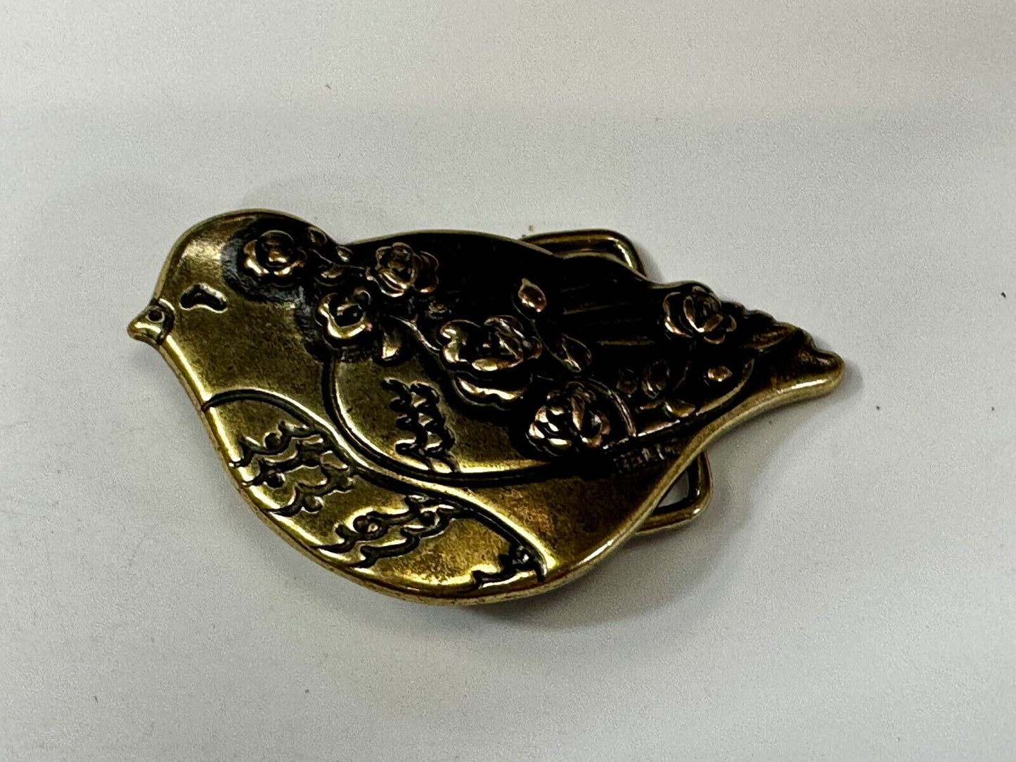 Bird Dove Shaped Cutout Figure Brass Tone Belt Buckle by Relic