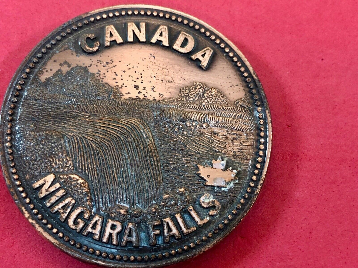 Vintage Canada Niagara Falls (w/NPC leaf) Belt Buckle, Complete & Functional