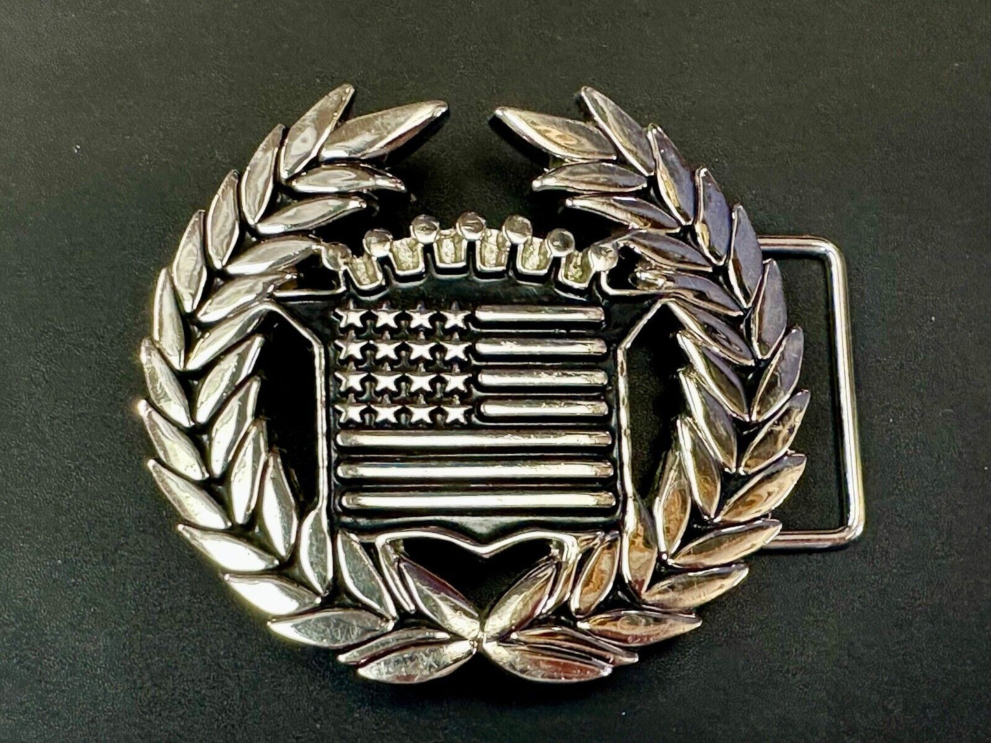 Vintage Cadillac Olive Branch Emblem Belt Buckle - Famous Stars & Straps