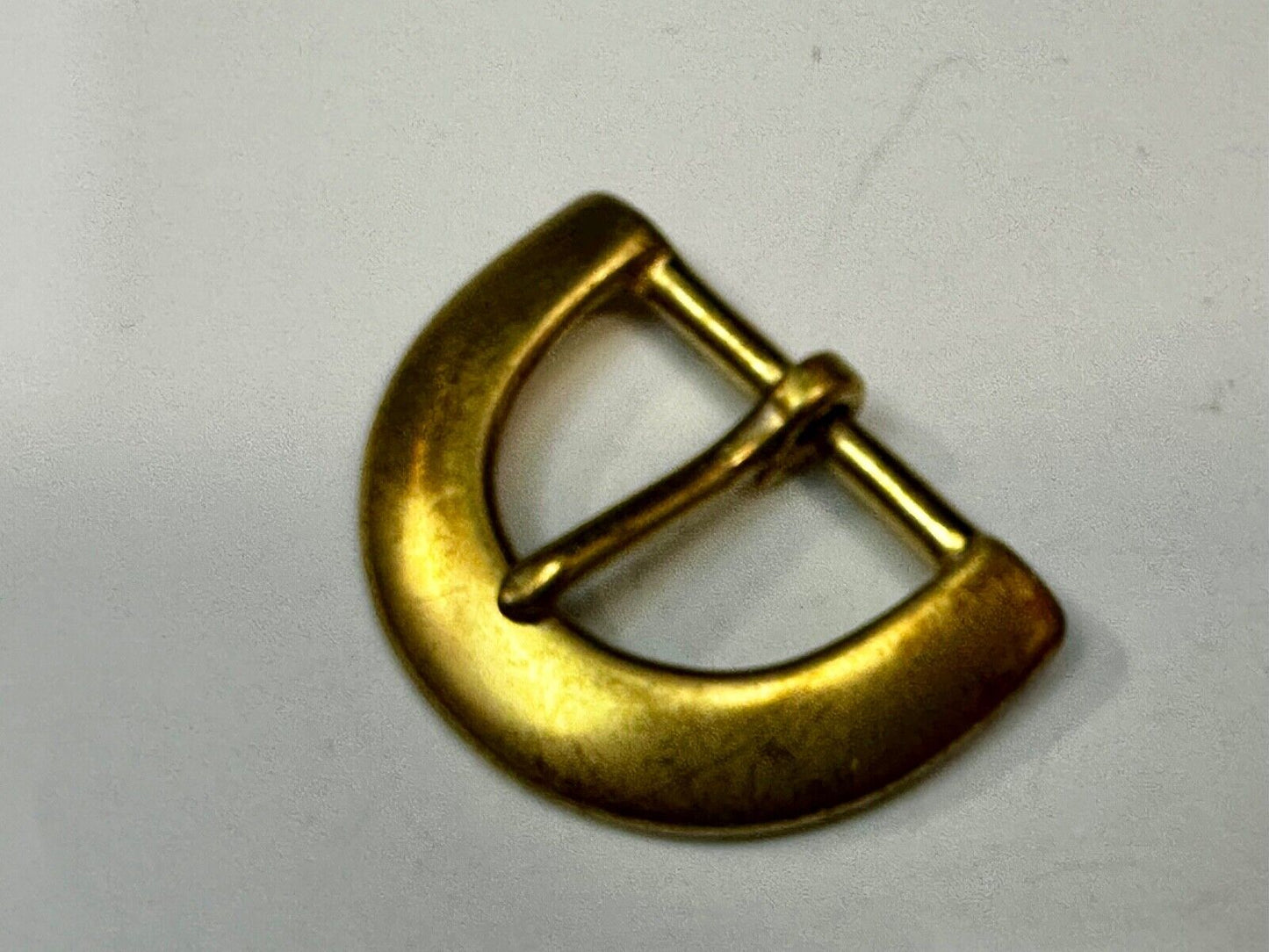 Thick Solid Brass Half Oval Shaped Vintage Replacement Belt Buckle