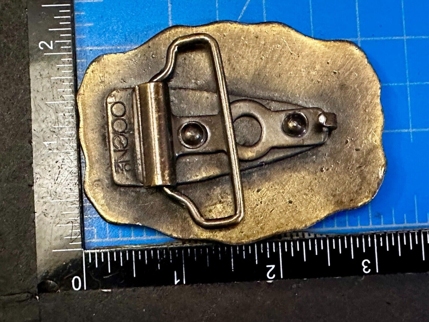 1970s JIM Name - Custom Brass Tone Metal Oden USA Personalized Belt Buckle
