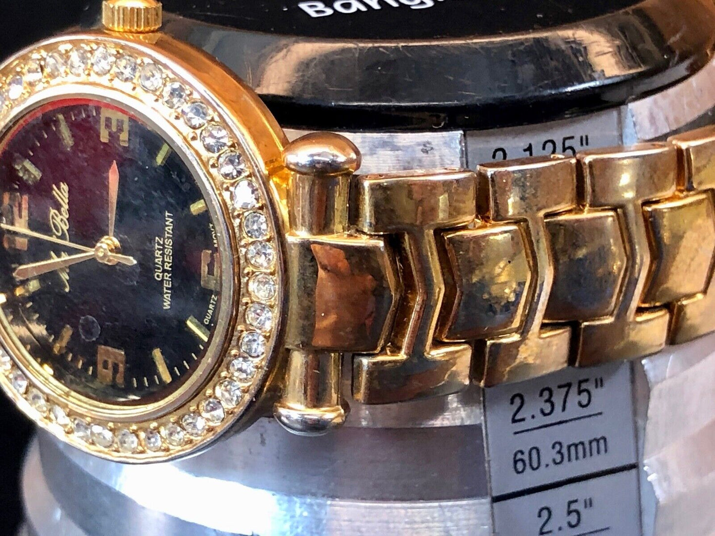 Beautiful Ma bella quartz gold tone women's Ladies watch - rhinestone accents