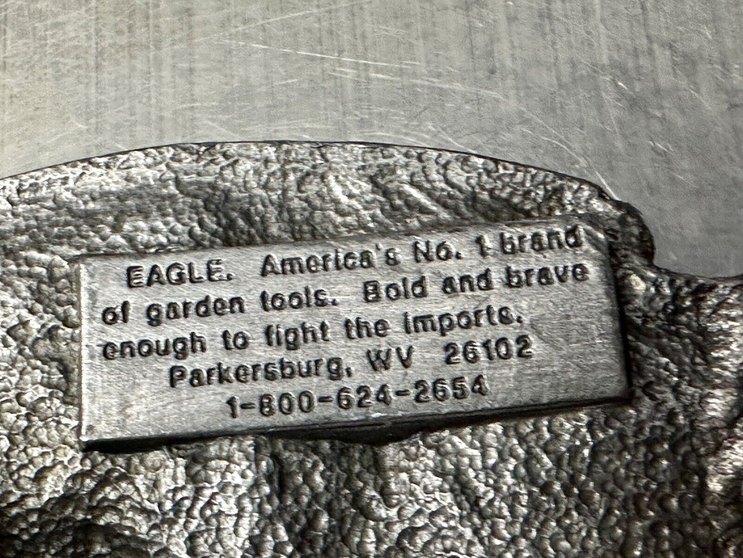 Ames Eagle Lawn and Garden Tools vintage 1987 Siskiyou belt buckle