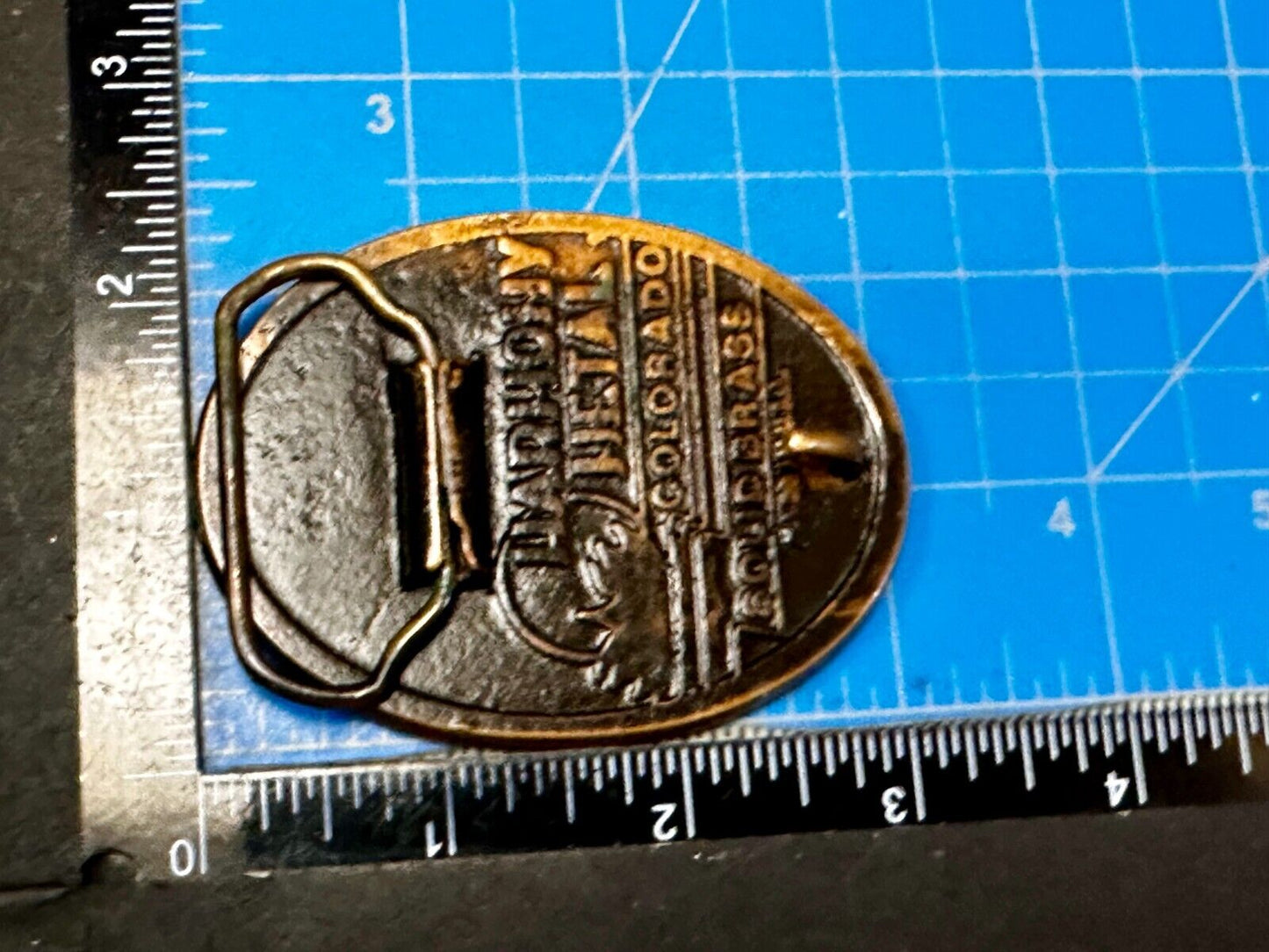 Texas Cutout State Shaped Center On Wooden Vintage Belt Buckle By Harmony Medals
