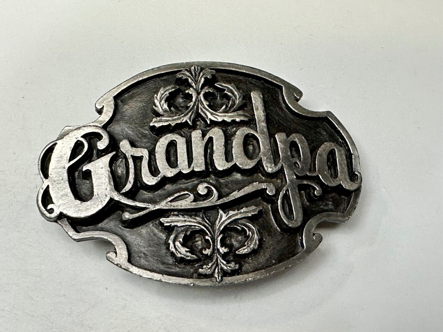 1988 Deep Cast Pewter " GRANDPA " Belt BUCKLE ~ # A-80 by Siskiyou Made in USA