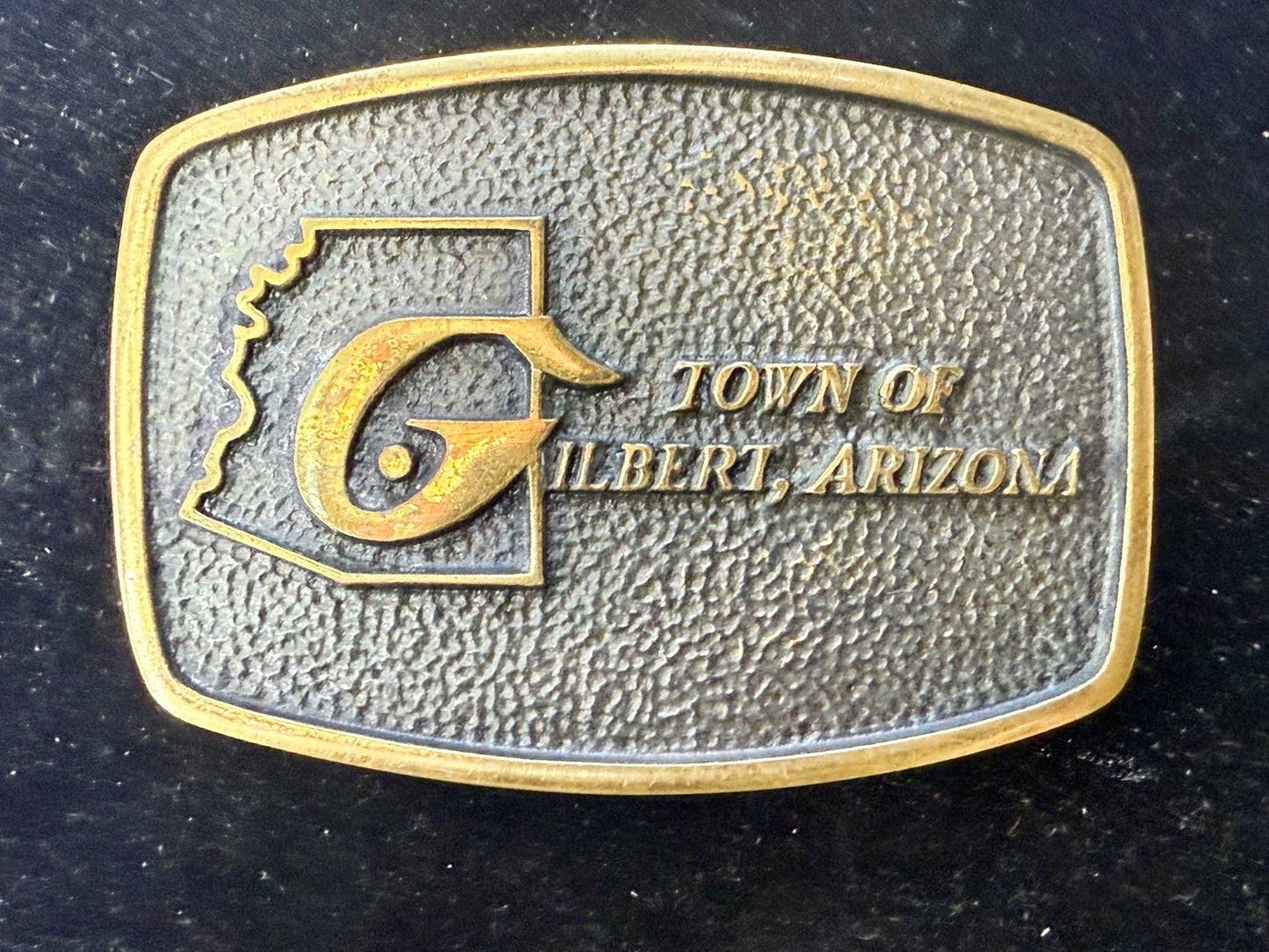 Town of Gilbert Arizona Vintage 1978 Commemorative Solid Brass BTS Belt Buckle