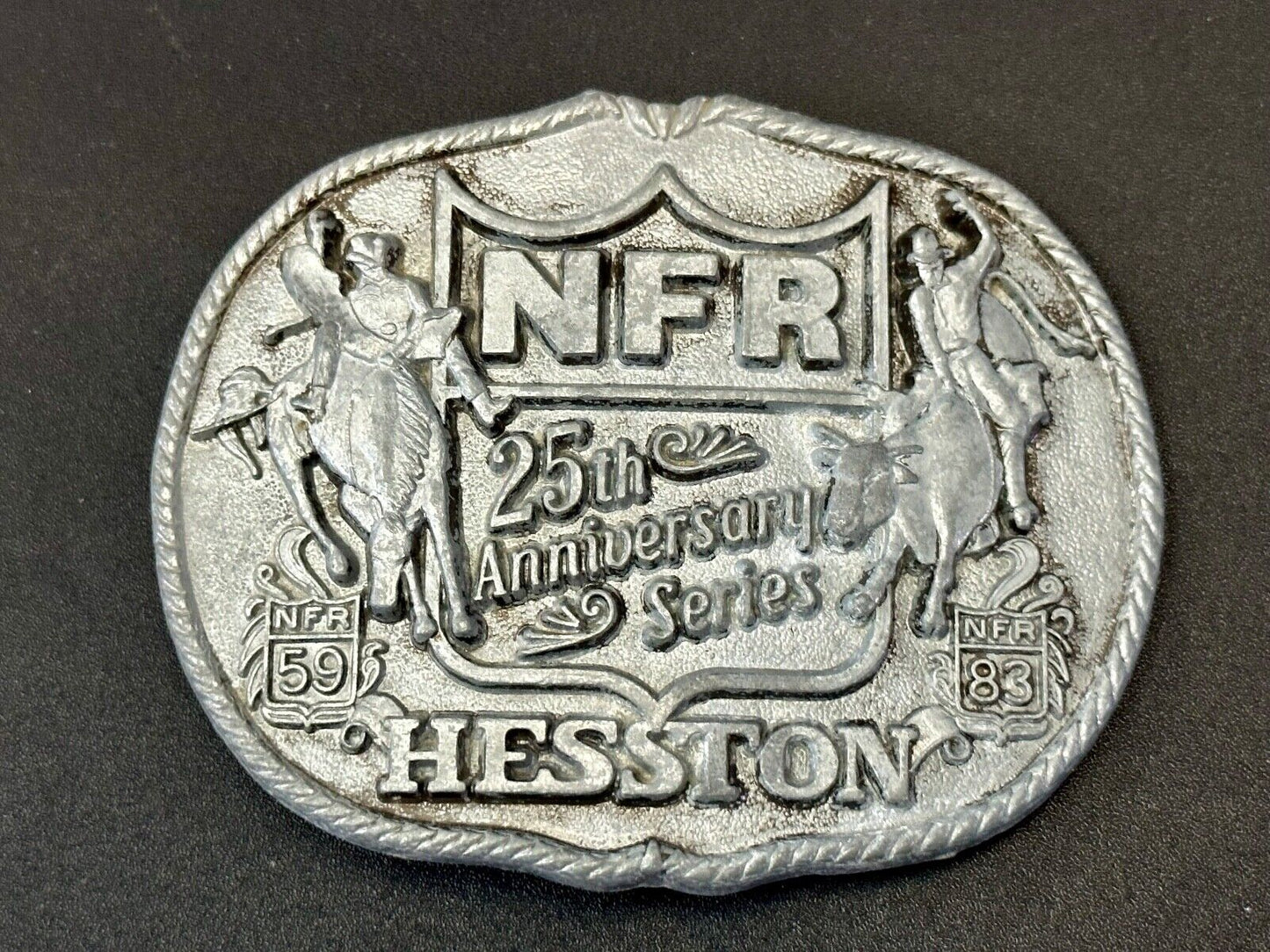 1983 Hesston National Finals Rodeo 25th Anniversary Adult Collectors Belt Buckle