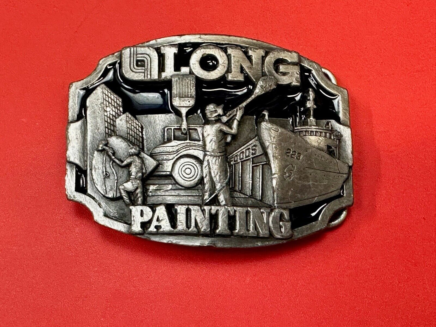 Vintage 1989 LONG painting - Neat Clean Finishing belt buckle