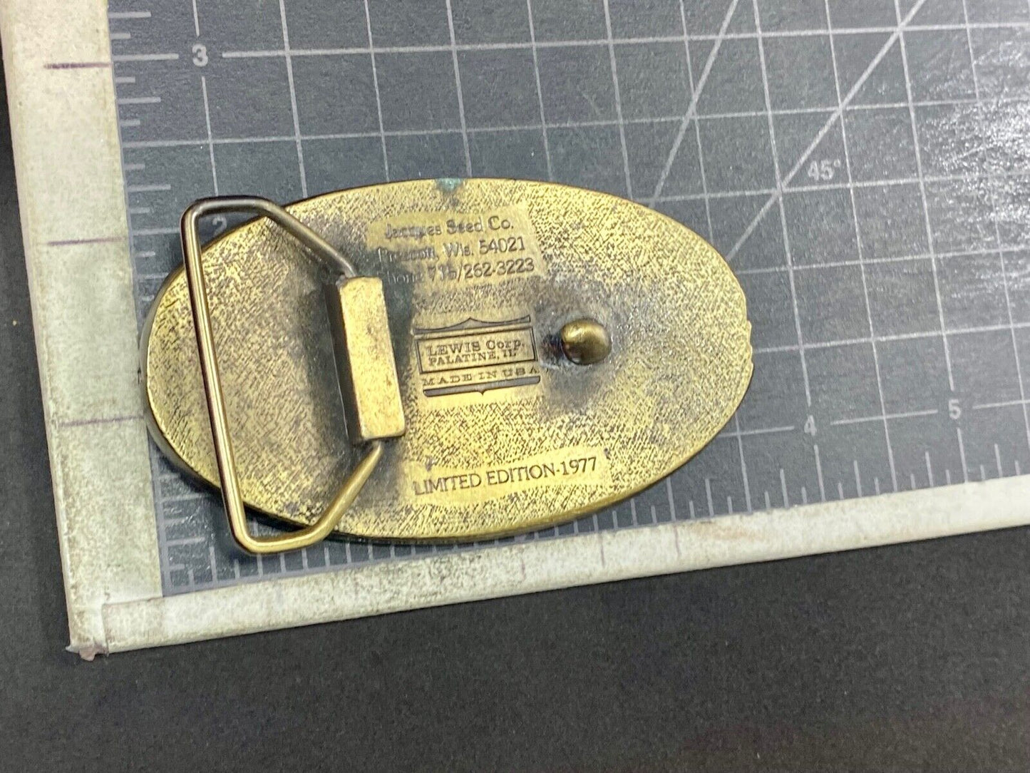 1977 Jacques Seed Farming Agriculture Corn Technology Belt Buckle By Lewis