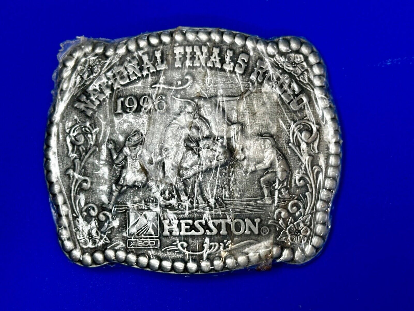 1987 National Finals Rodeo NFR Cowboy Western NOS Belt Buckle in wrap