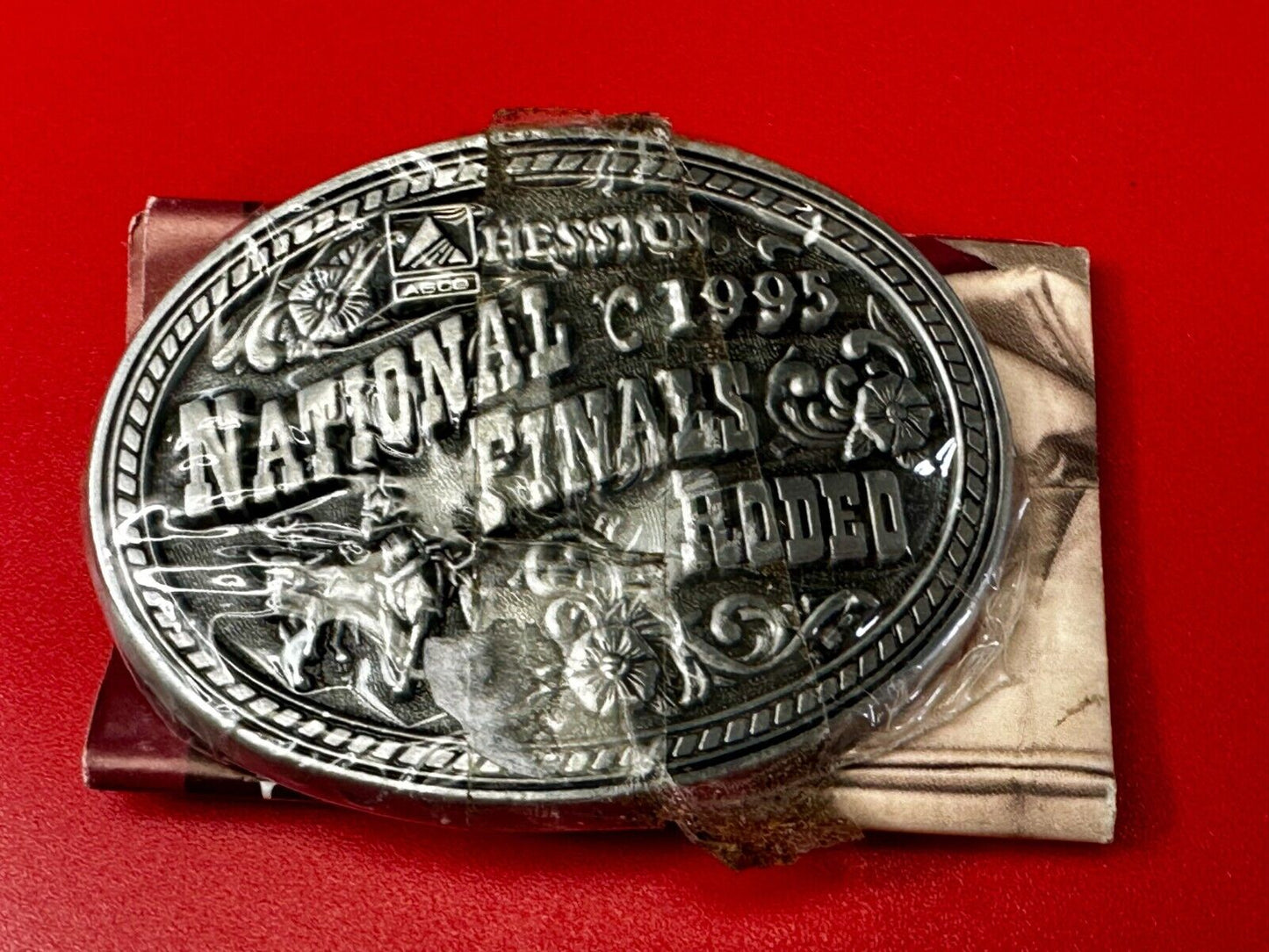1995 Hesston National Finals Rodeo NFR Cowboys Youth Size NOS Belt Buckle