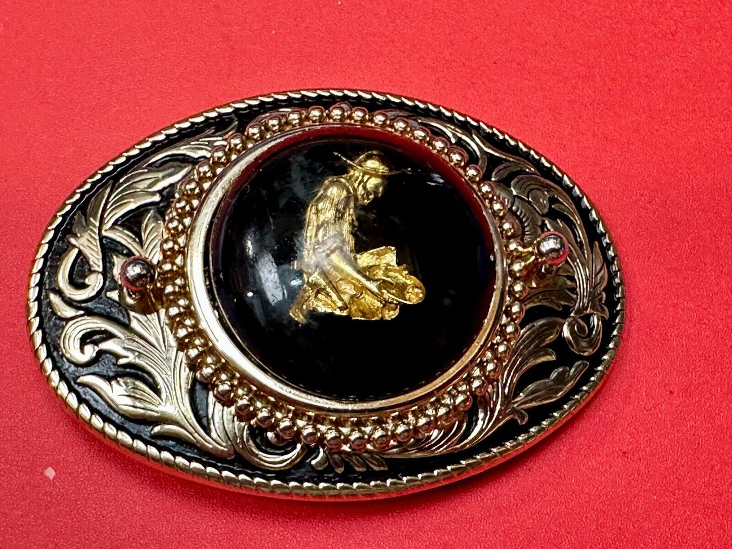 Artisan Gold Panning Beautiful centerpiece in Vintage western Belt Buckle