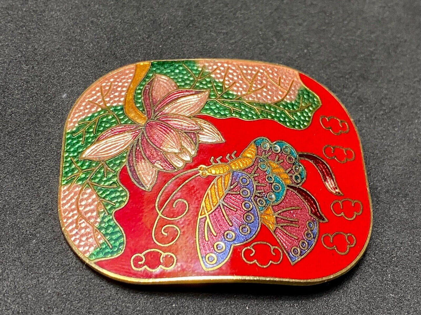 Beautiful Butterfly And Flower Nature Cloud Scene On Colorful Scarf Clip Buckle