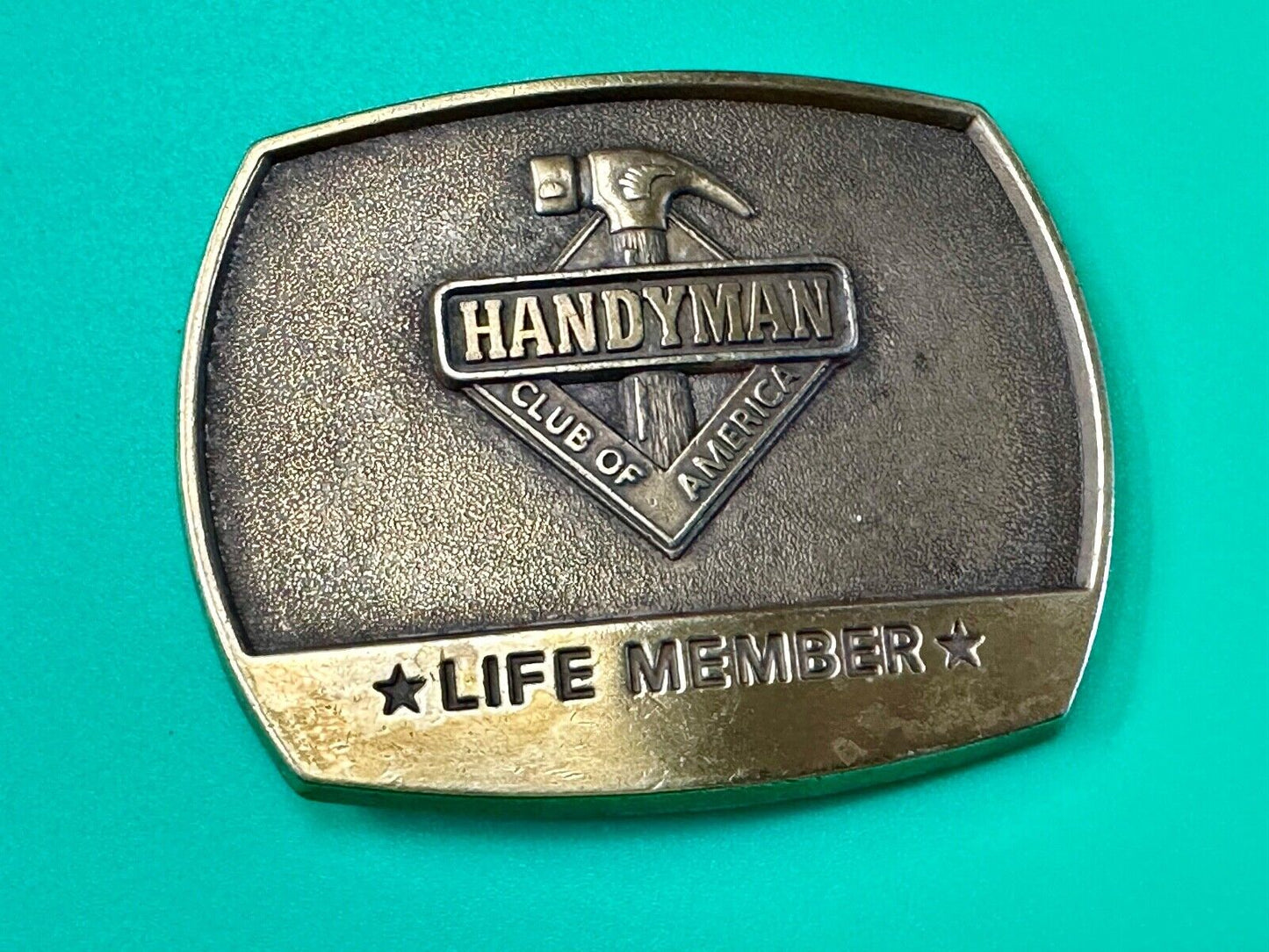 Vintage Handyman Club Of America Life Member Belt Buckle 1996