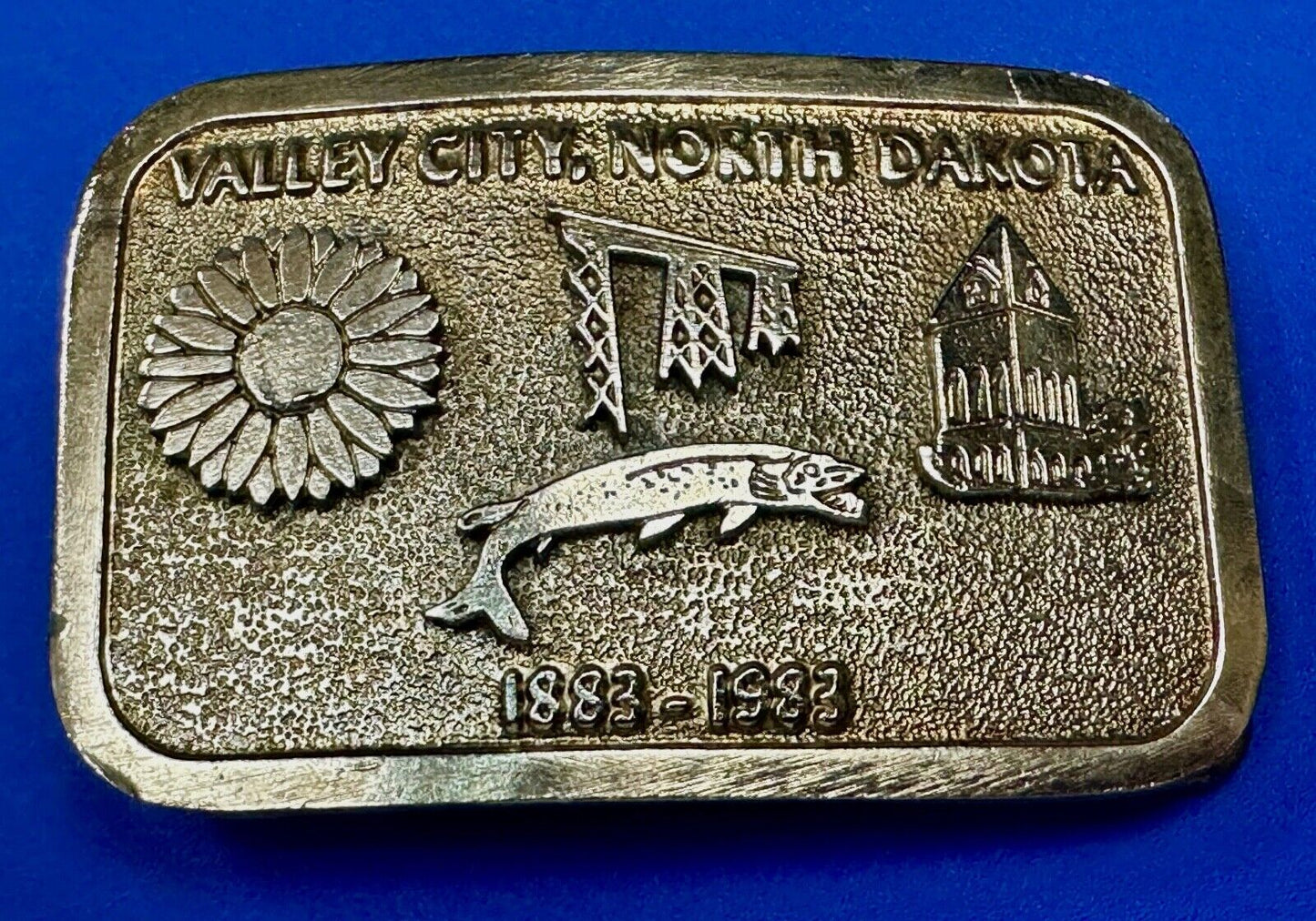 Vintage 1983 Valley City City State Commemorative North Dakota belt buckle