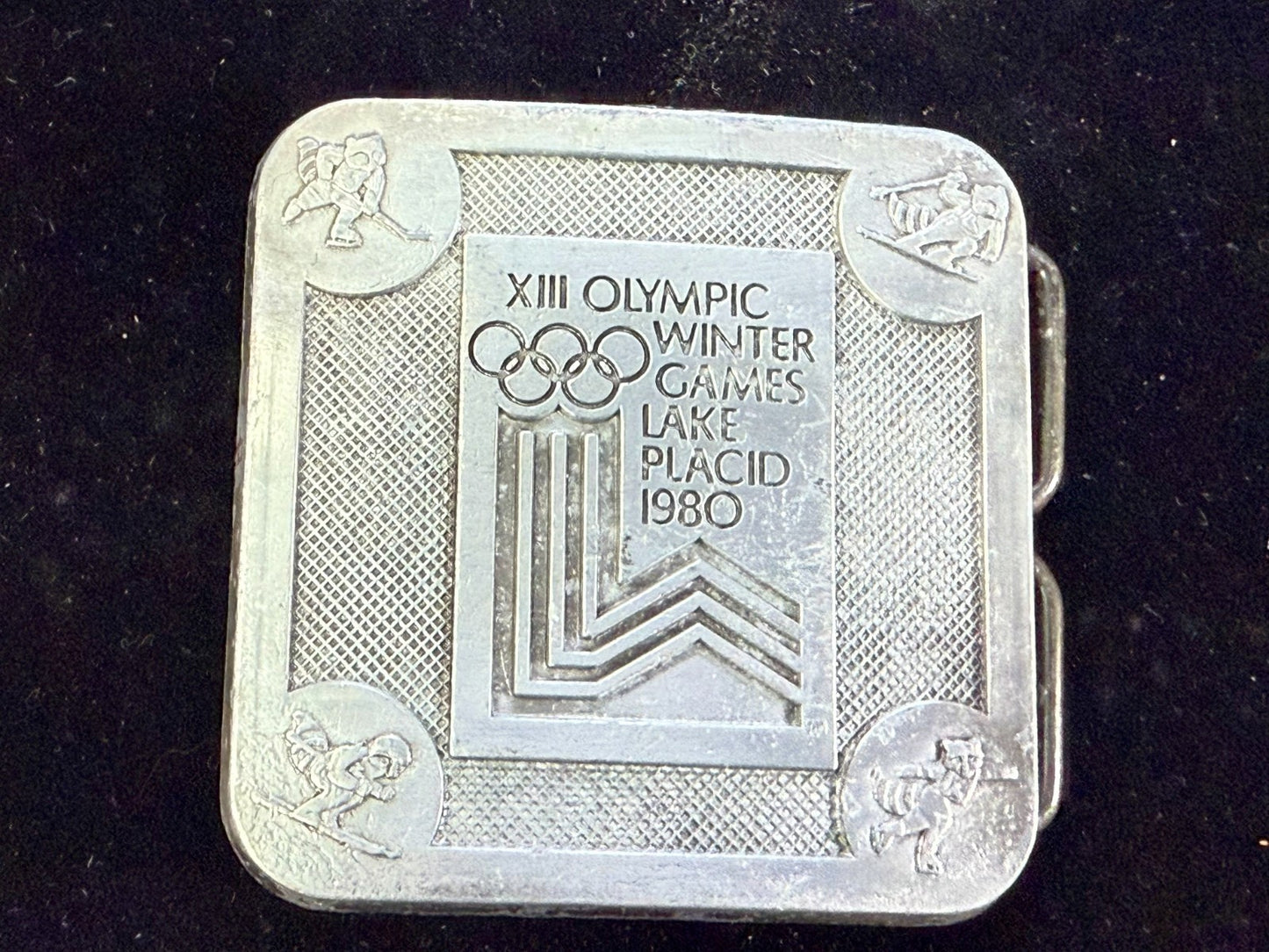 The Olympic Winter Games Lake Placid 1988 Commemorative Silver Color Belt Buckle