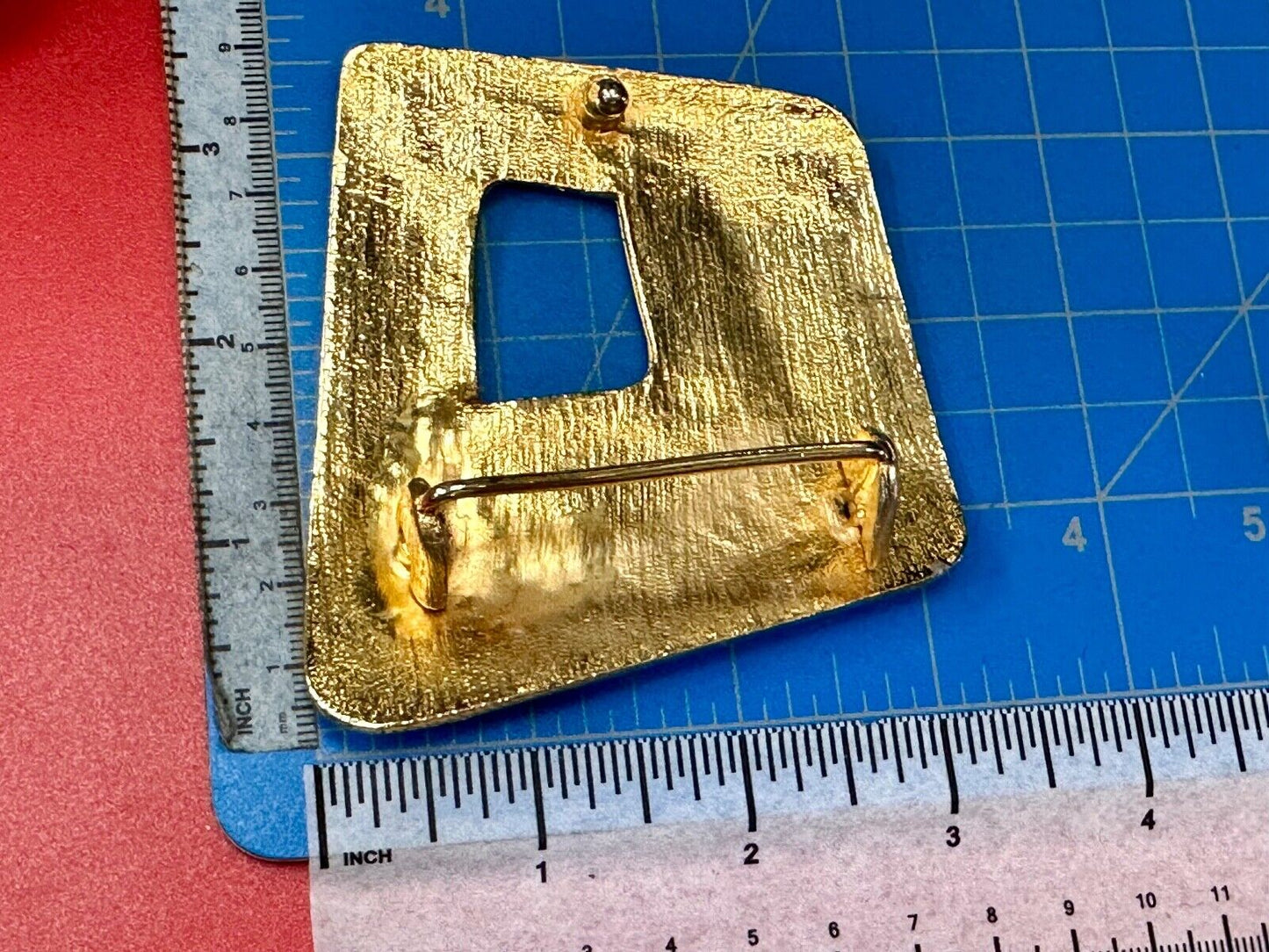 Abstract Open Work Cut Out Brass Tone Hippy Boho Belt Buckle