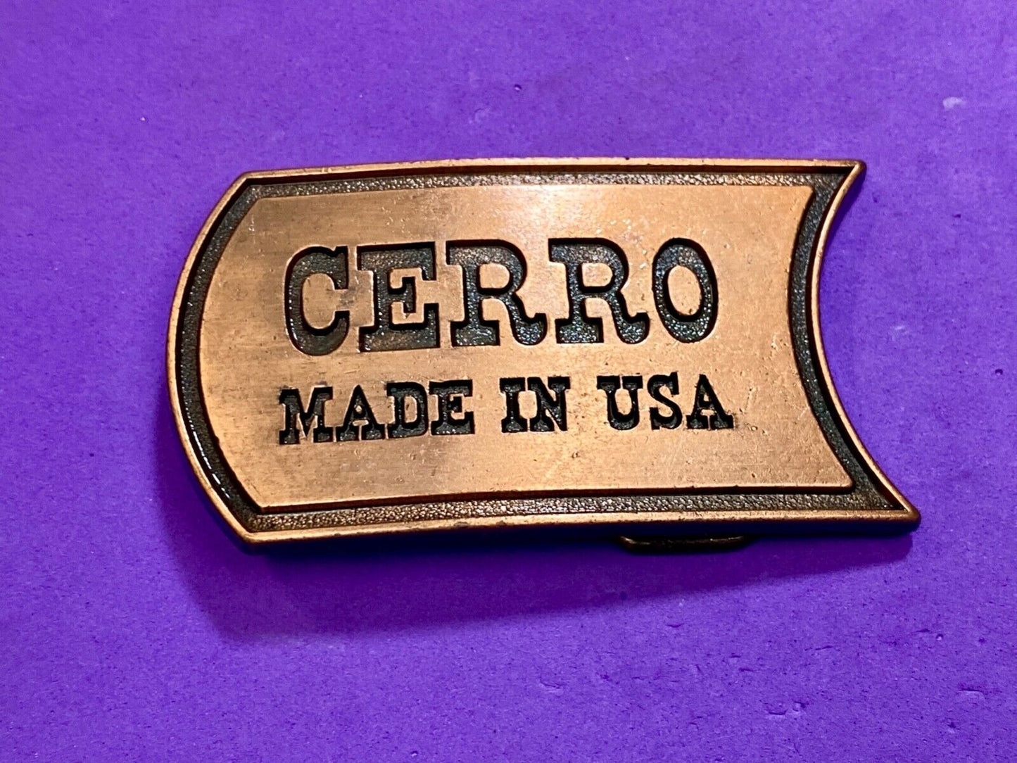 Vintage advertisement promo - Cerro, Made in USA company belt buckle