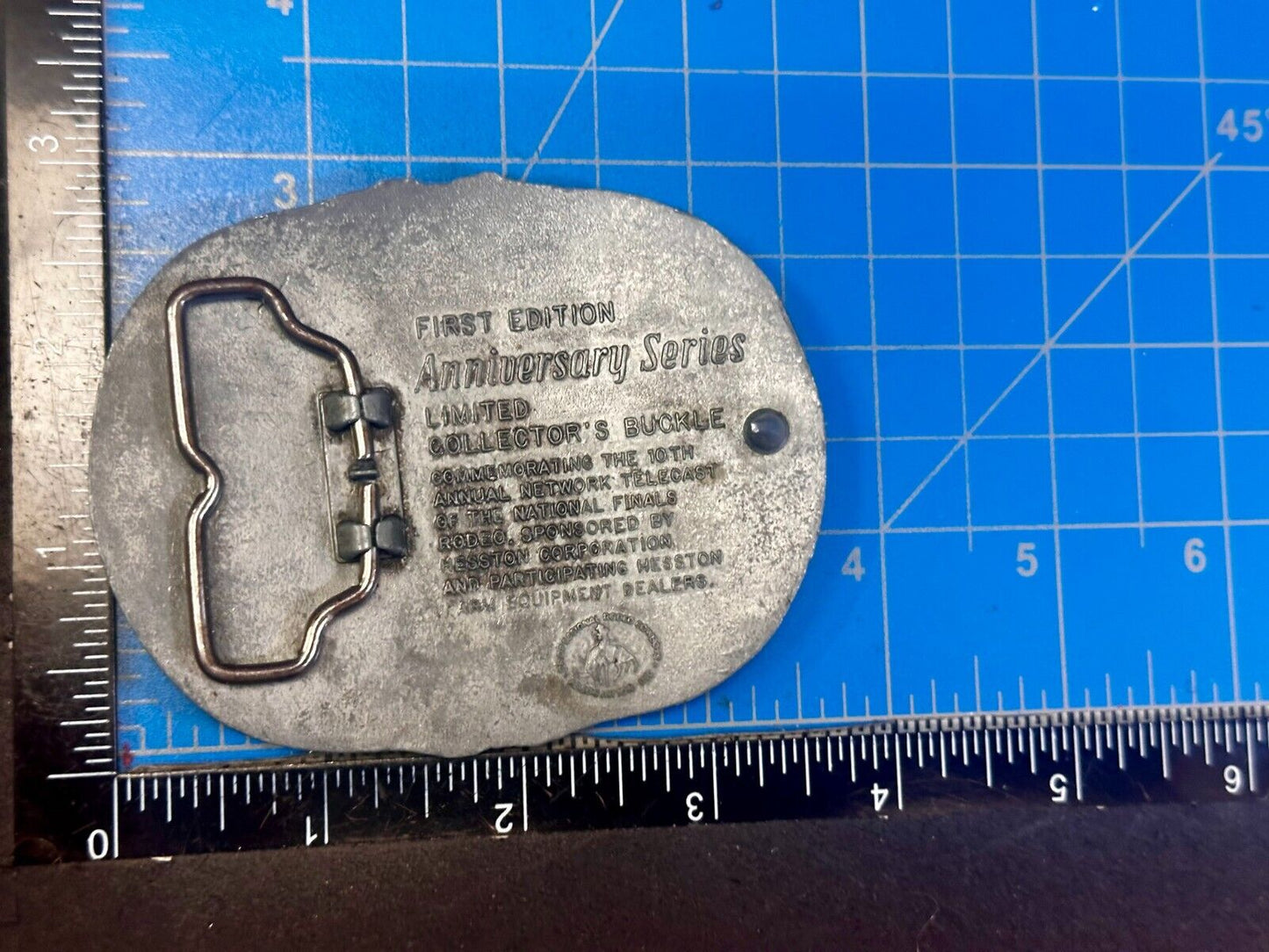 1983 25th Anniversary Hesston NFR National Finals Rodeo Western Belt Buckle