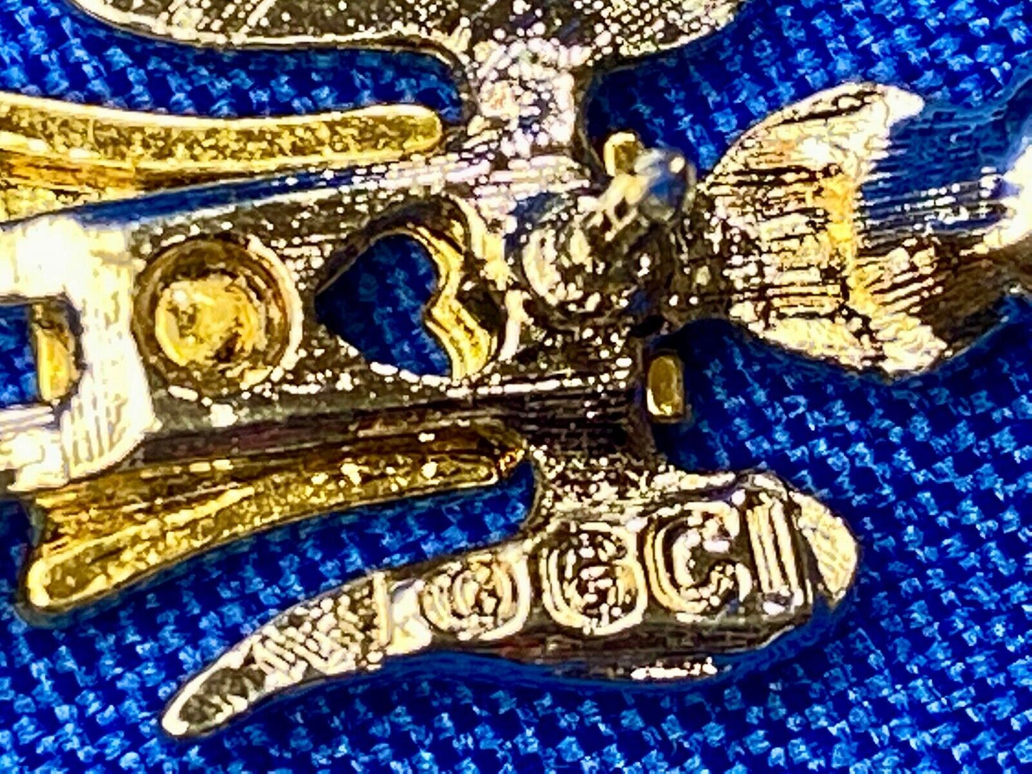 Vintage Angel Heart Brooch Lapel Pin Signed GCI Gold Silver Two Tone 1"