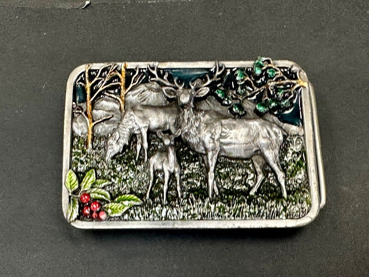 The Elk - Wapiti Native American Indian name vtg. L-10 Siskiyou 1982 belt buckle