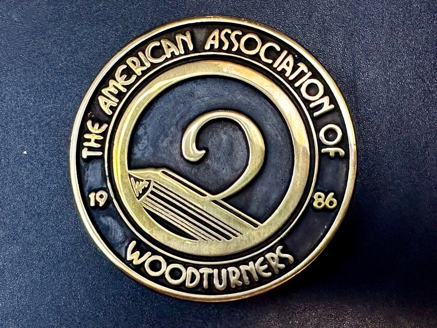 The American Association Woodturners AAW Commemorative Vintage 1986 Belt Buckle