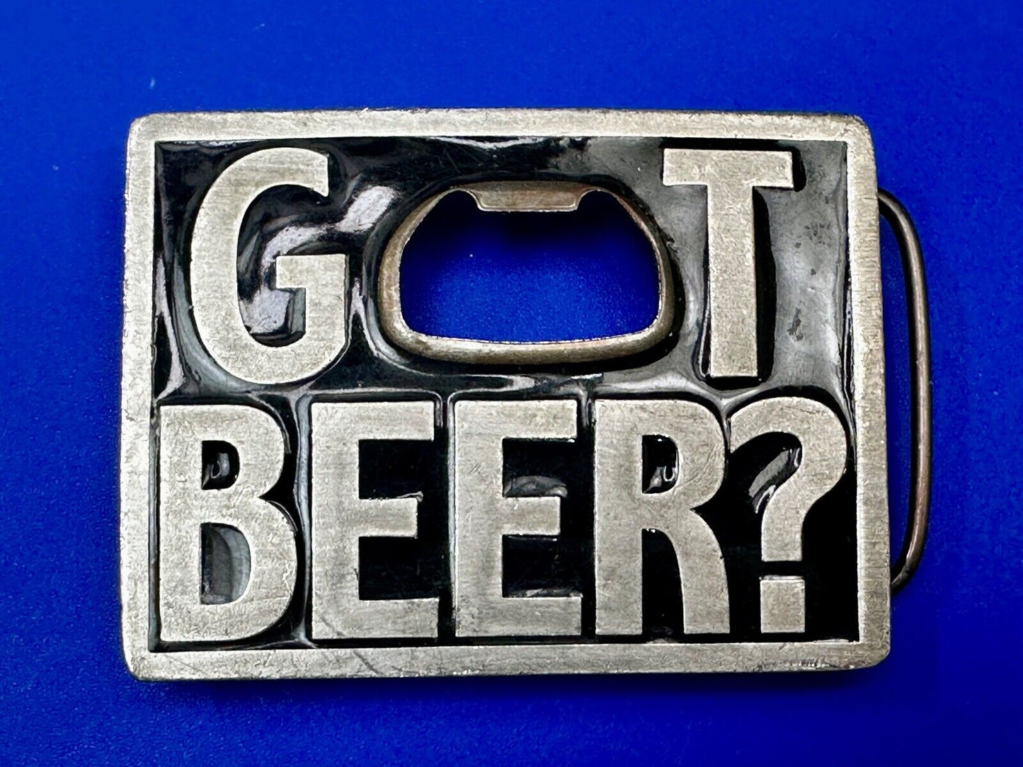Vintage 1999 Bergamot "Got Beer?" Bottle Opener Belt Pewter Buckle Made in USA