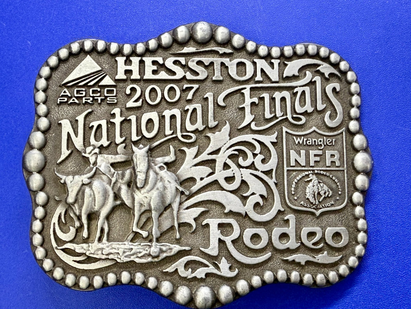 2007 Hesston Wrangler National Finals Rodeo Montana Silversmiths Belt Buckle