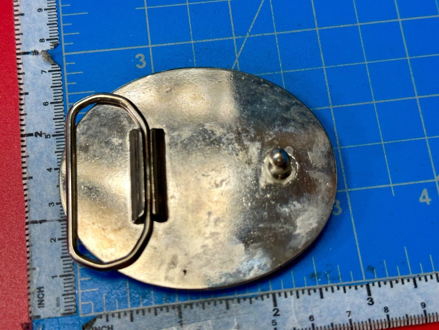 Art Enamel Swirl vintage artisan belt buckle