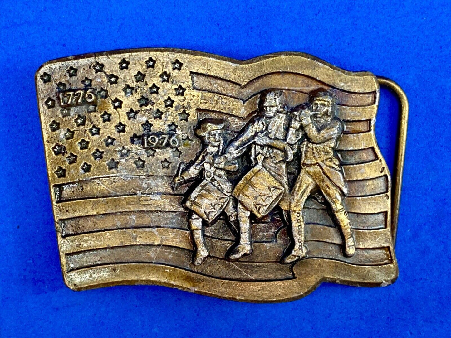 1976 - USA America 200th Anniversary Fife & Drum Corps Artisan Belt Buckle