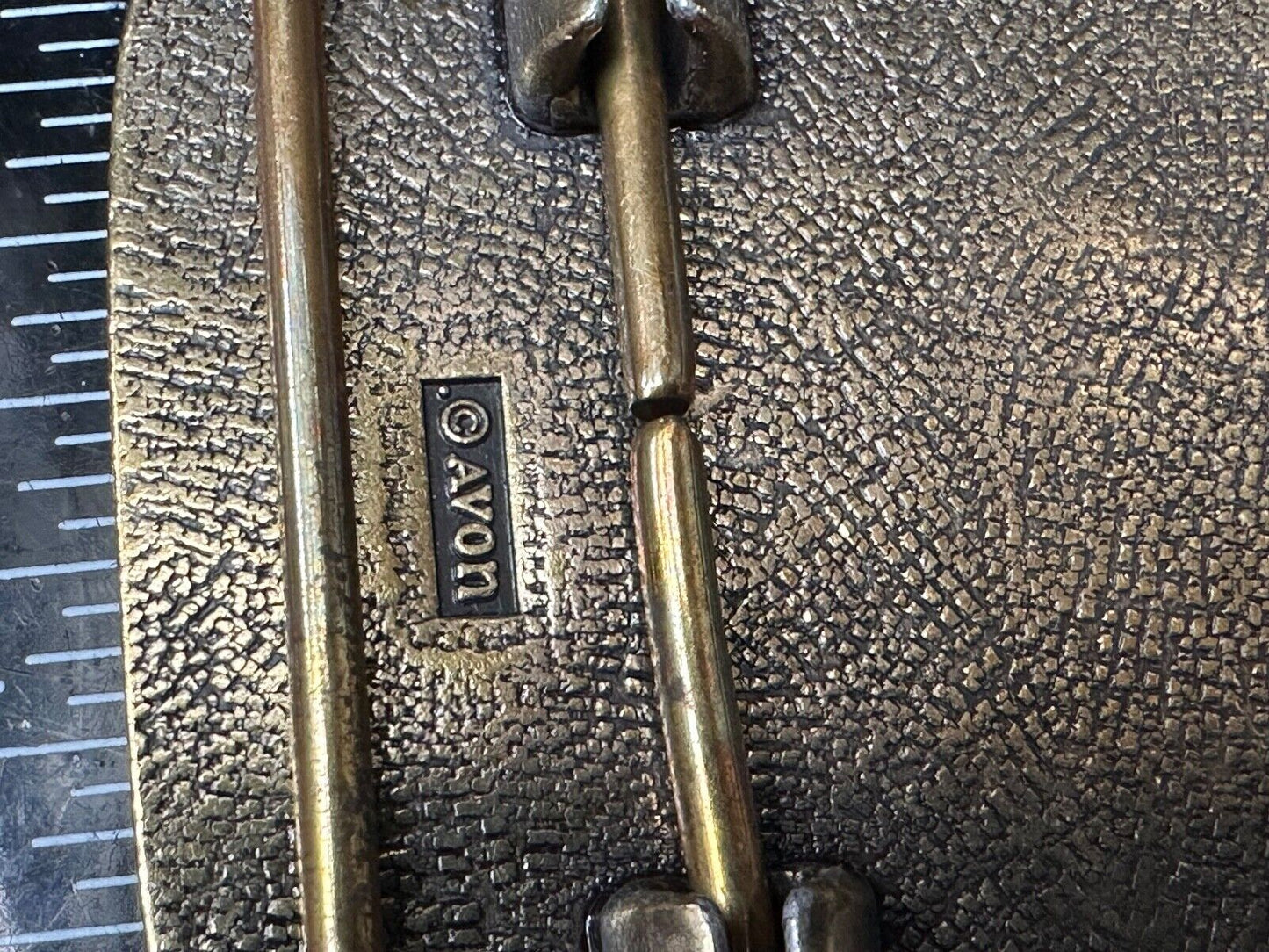 Bi-Plane Pilots Airplane brass tone Belt Buckle by Avon