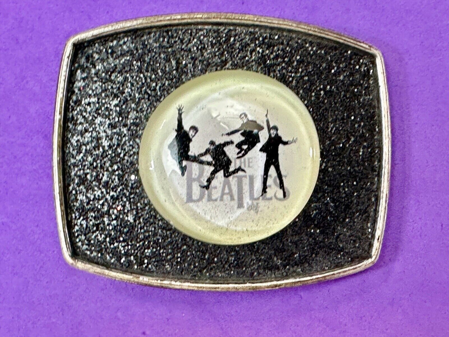 The Beatles - Black White Round Centerpiece belt buckle by Century Canada