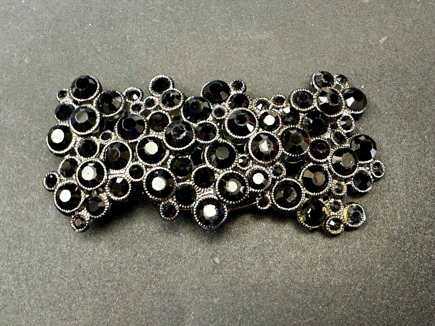 Black Rhinestone Cluster / Covered Retro Women's 4" Wide Belt Buckle