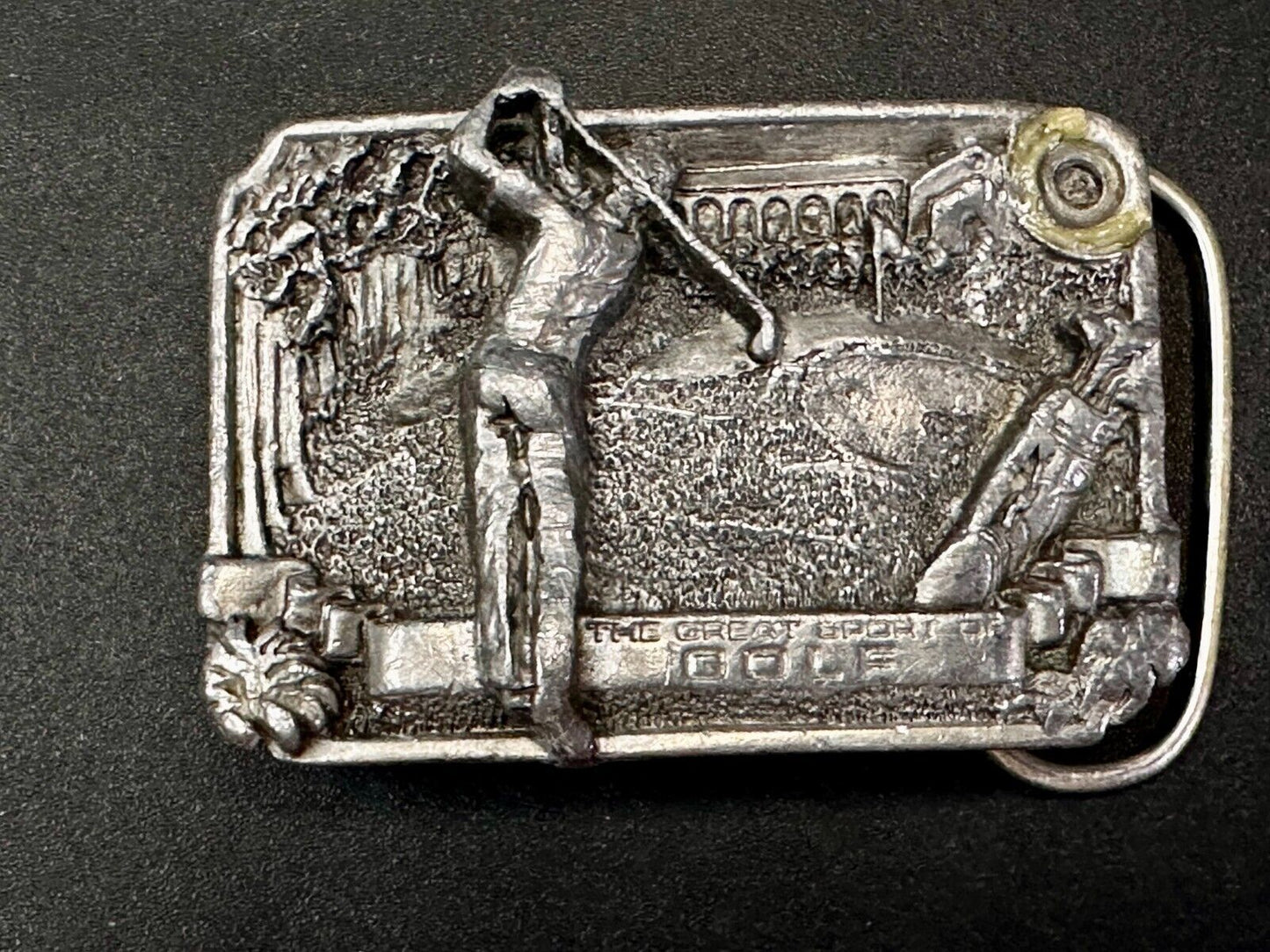 The Great Sport of Golf Golfer Vintage Belt Buckle by Bergamot Brass Works L-86