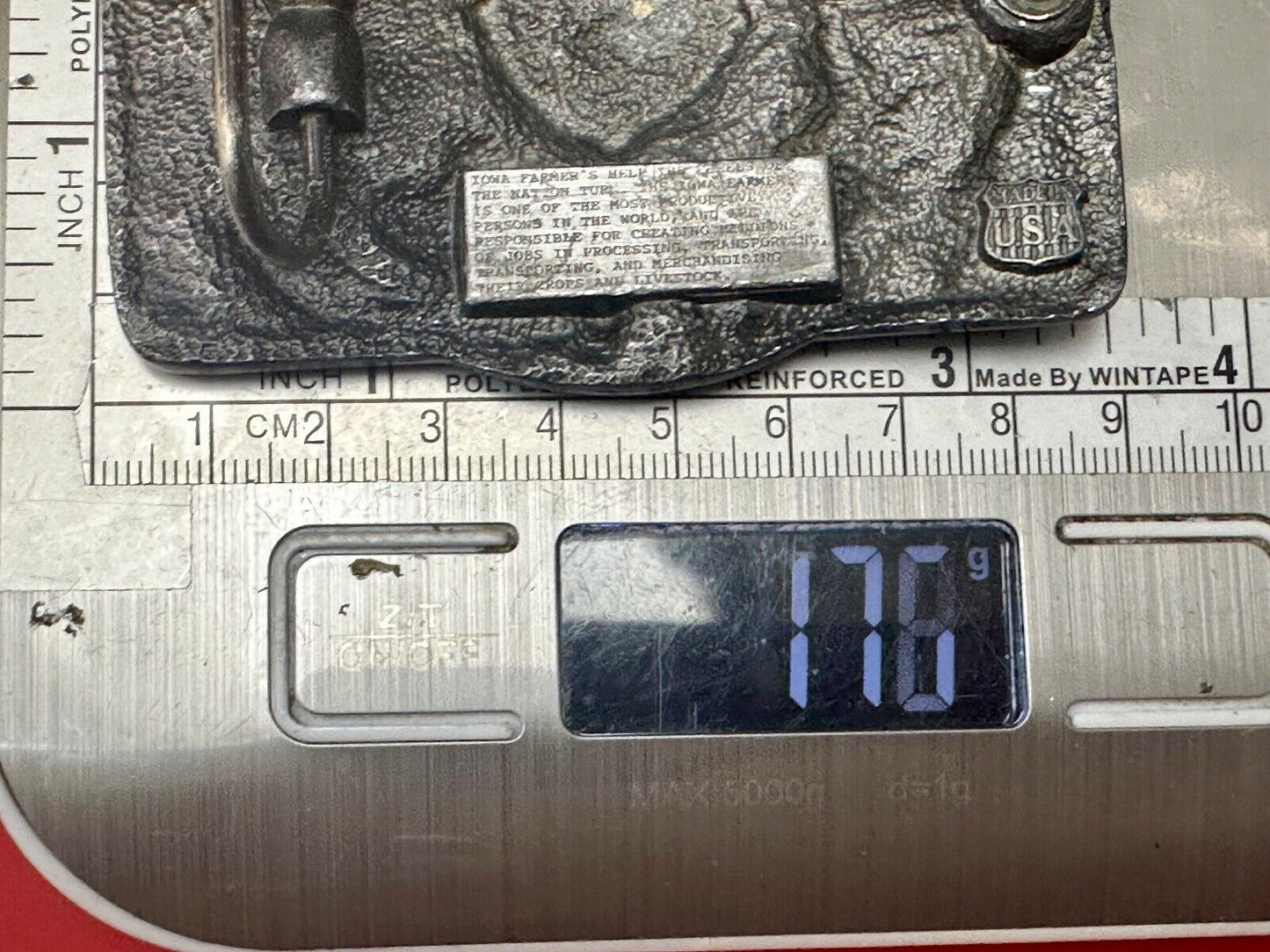 1989 Iowa Farmer - State Farm Commemorative belt buckle