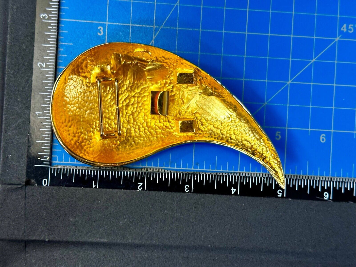 Teardrop HUGE Unique Pattern Design Boho Large Gold Tone Belt Buckle Alexis