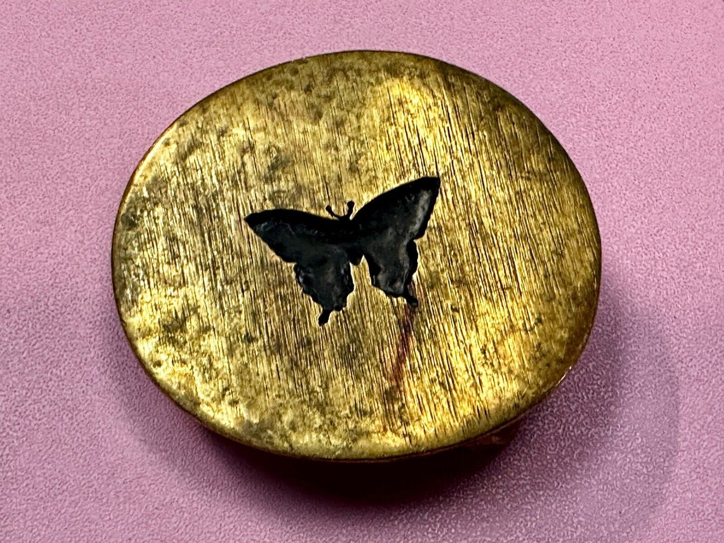 Black Inland Butterfly Small Hippy Vibe Brass Belt Buckle for up to a 1.25" belt