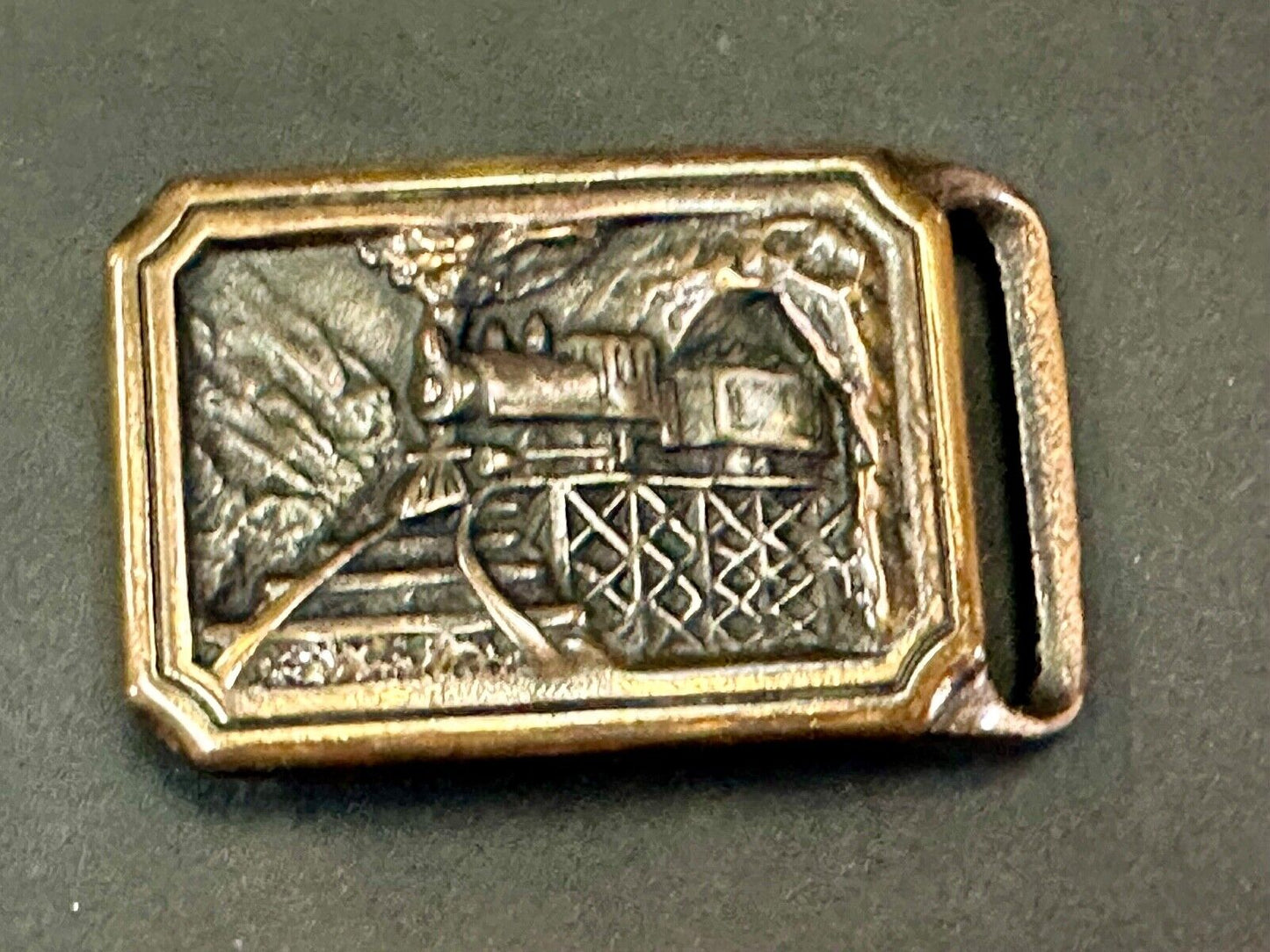 T.E.Express Tech Ether Guild Steam Locomotive Train Railroad vintage belt buckle