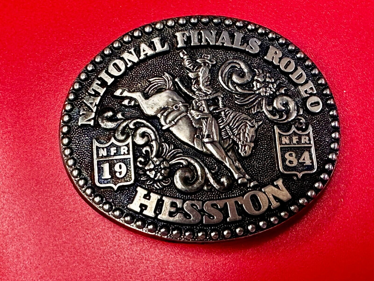 1984 Hesston NFR National Finals Rodeo YOUTH SIZE Western Collectors Belt Buckle