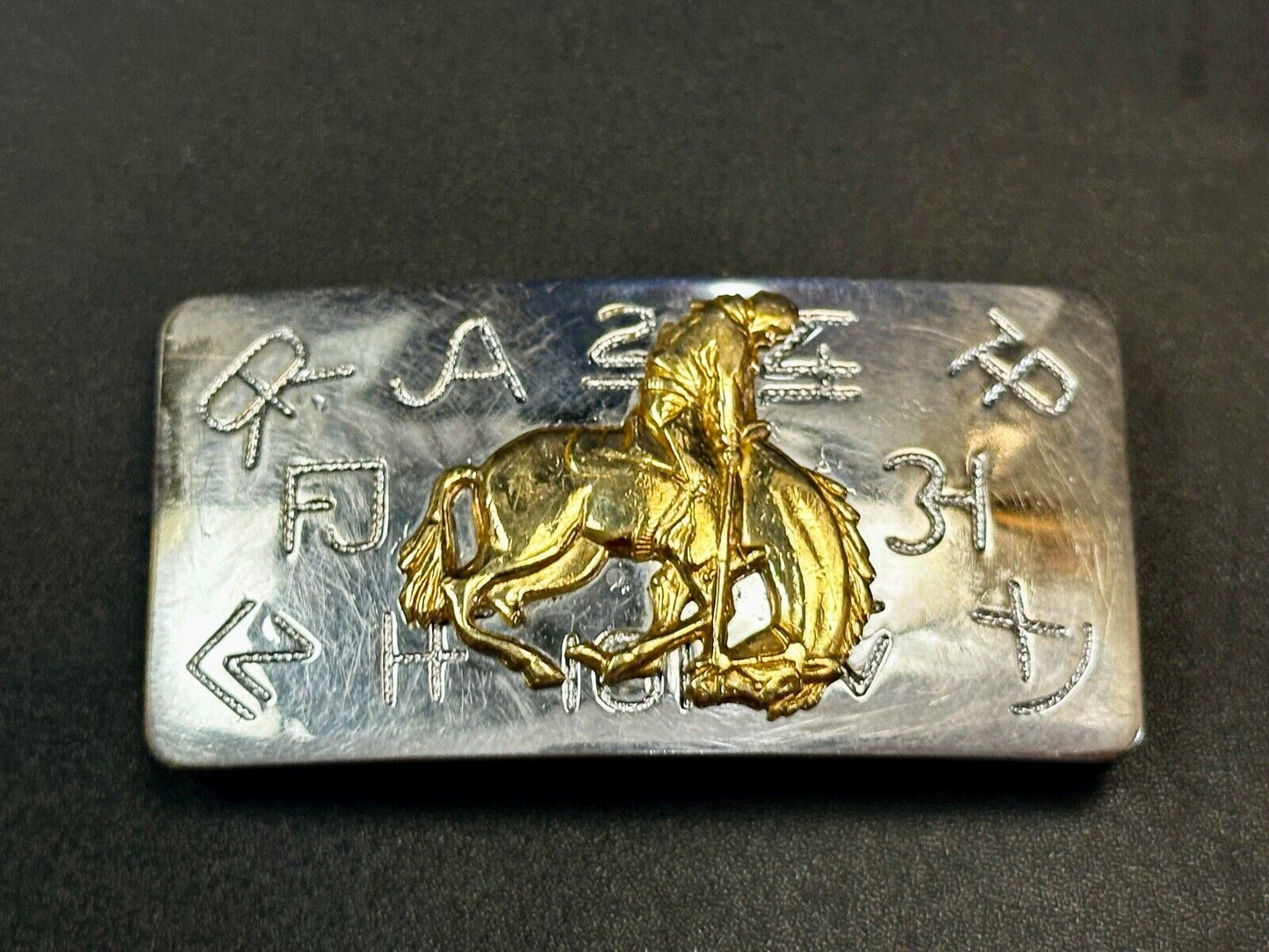 Vintage Cowboy Saddle Bronc western Chambers Belt Co belt buckle