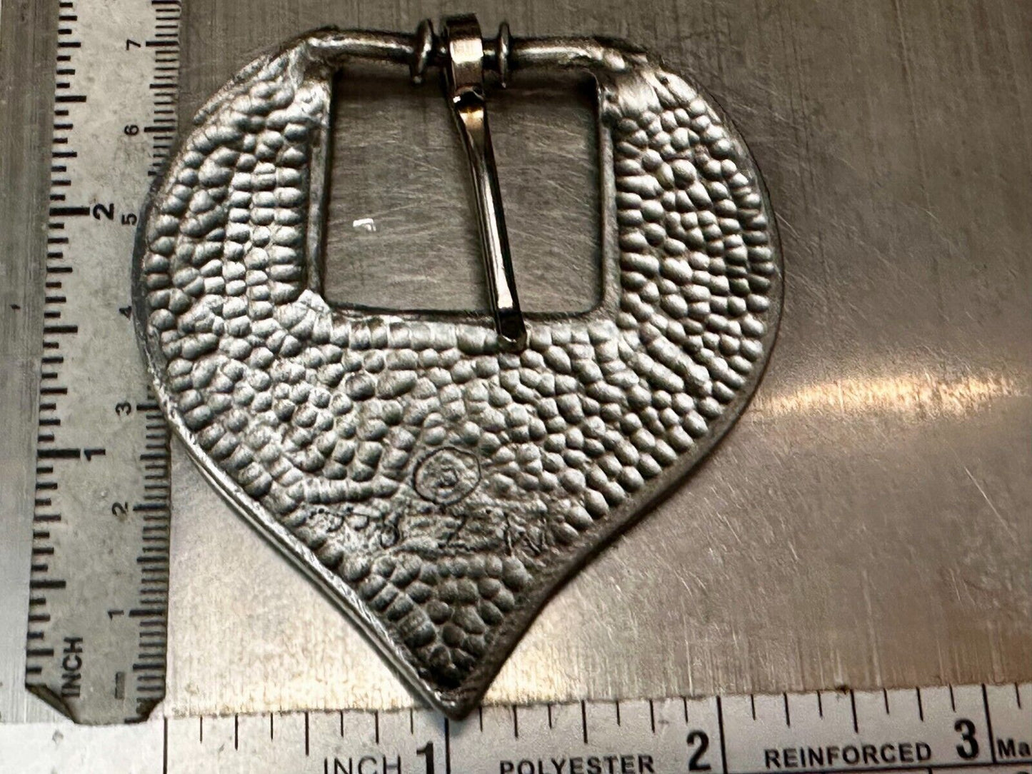 Beautiful Heart Shape Textured Replacement Dress Silver Tone Belt Buckle- MZ RCC