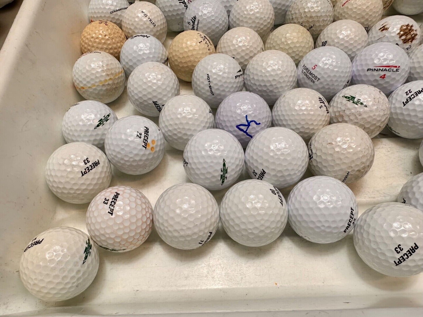 Around 75 used Golf Balls Lot Precept Noodle, Dunlop Pinnacle great for practice