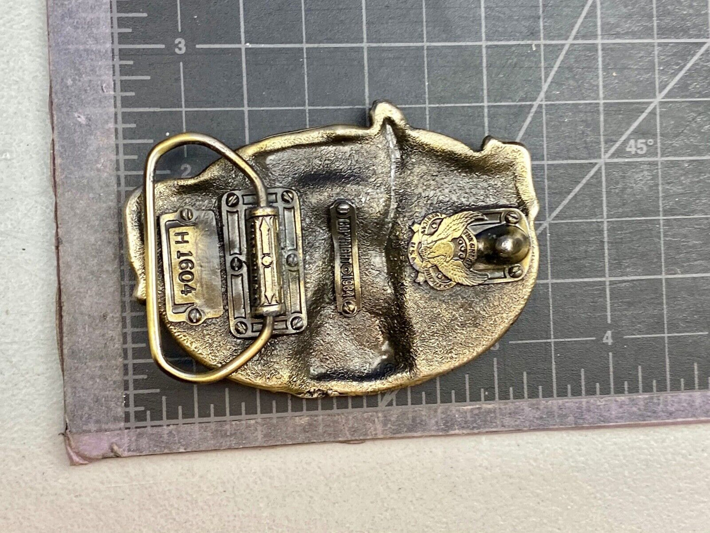 Vintage 1984- Stand Up For America Liberty Freedom - Great American Belt Buckle