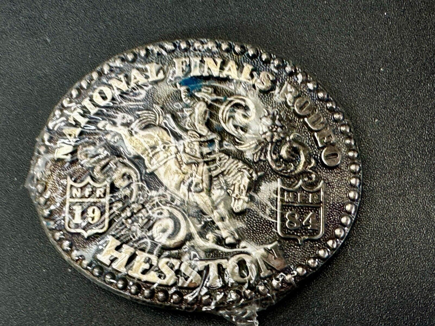 1984 Hesston National Finals Rodeo NFR Cowboys Youth Size NOS Belt Buckle