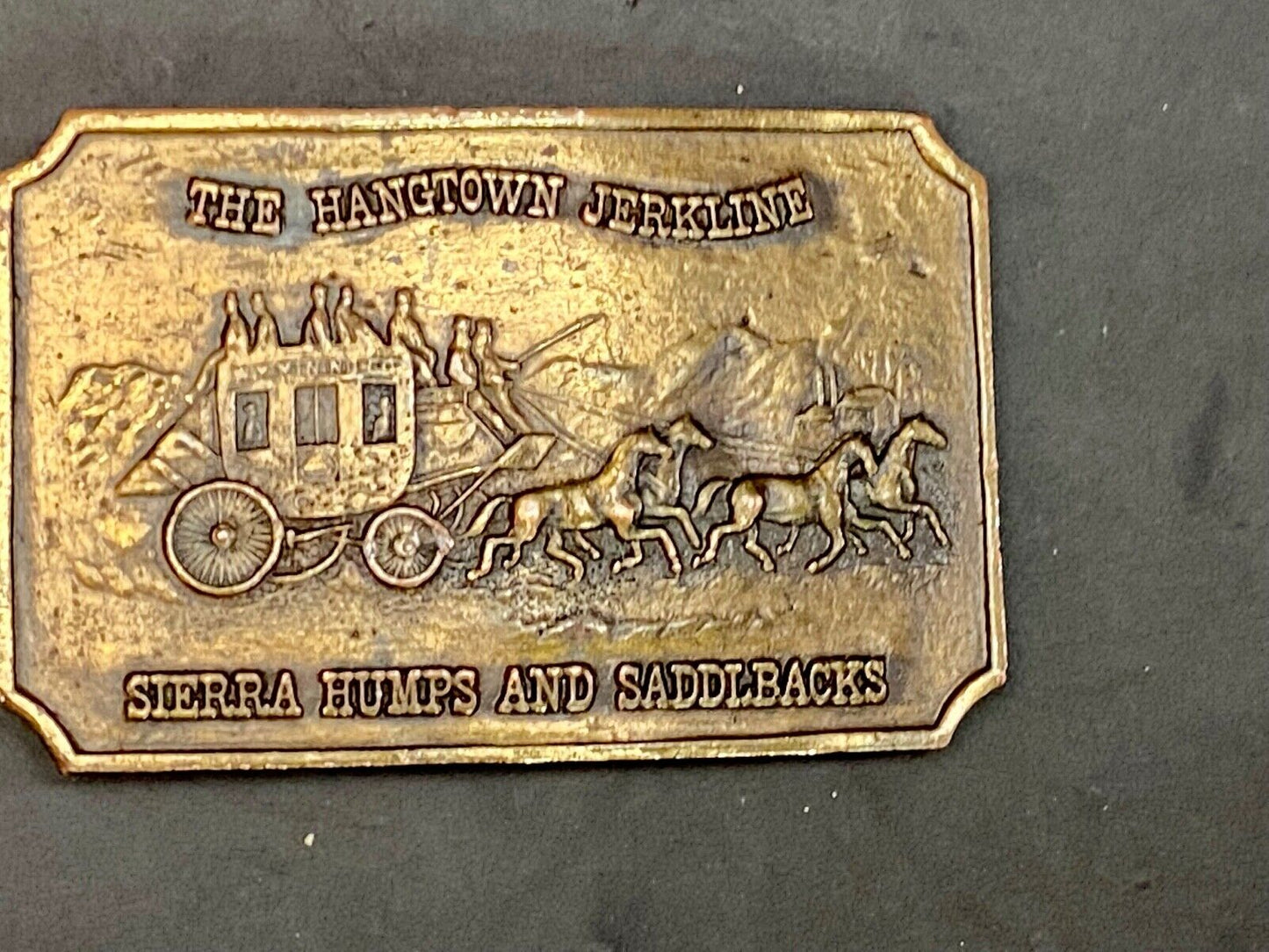 The Hangtown Jerkline - Sierra Humps And Saddlebacks Stagecoach Belt Buckle